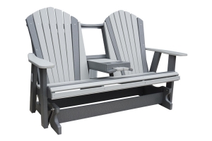 poly five foot adirondack settee glider