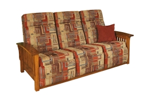 upholstered mission wallhugger sofa