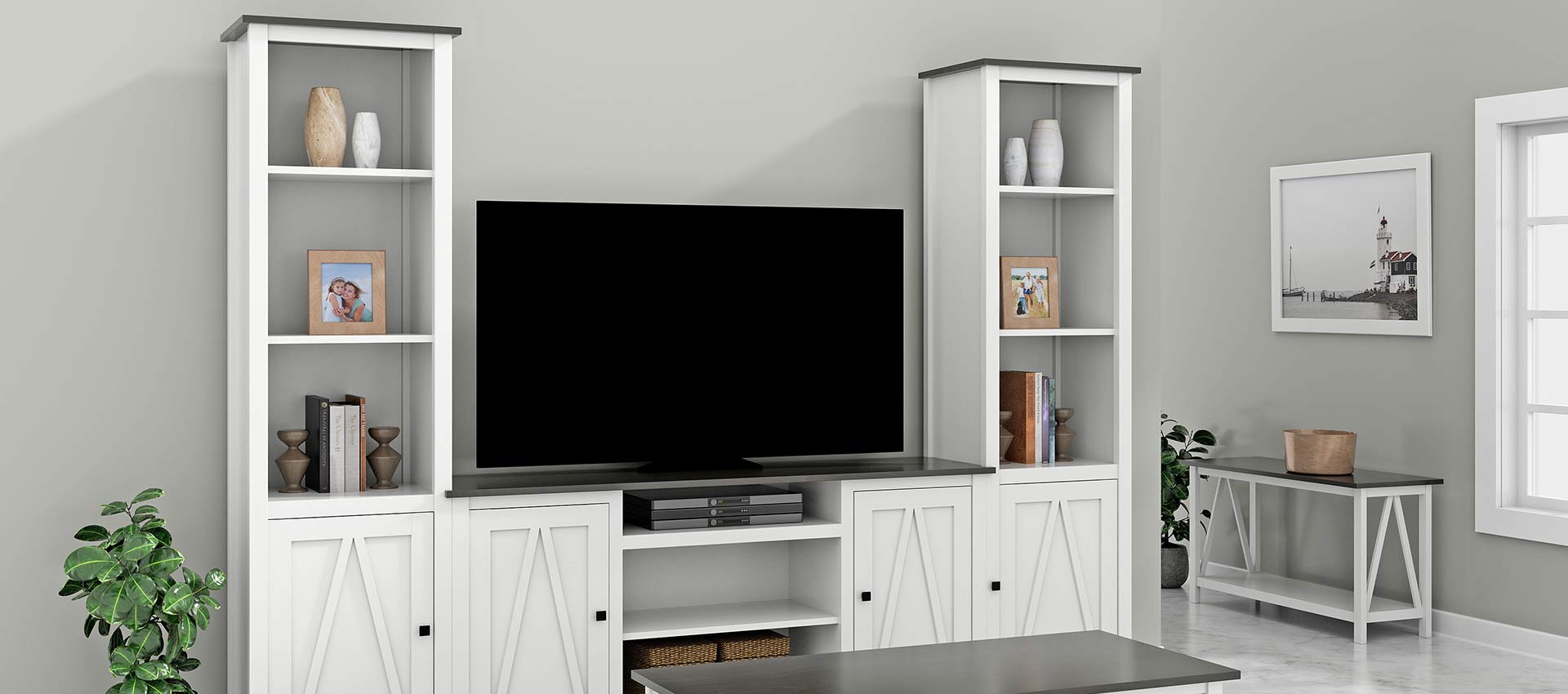 Newbury modular entertainment center